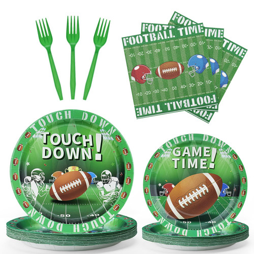 Welltop Football Party Supplies, Football Birthday Party Plates Napkins Forks Supplies Tableware Set, 96 Pcs Football Party Supplies Bundle Paper Plates Napkins Football Sports Party, Serves 24 Welltop Football Party Supplies, Football Birthday Party Plates Napkins Forks Supplies Tableware Set, 96 Pcs Football Party Supplies Bundle Paper Plates Napkins Football Sports Party, Serves 24