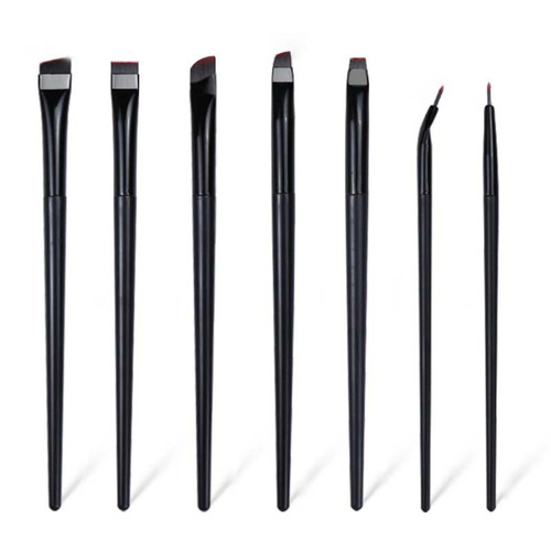 Eyeliner Brush Set 7 Pcs, Professional Eye Liner Makeup Brushes, Angled Flat Thin Definer Ultra Fine Bent Pencil Point Eyeliner Brushes for Precision Liner, Eye Makeup Brush Tools for Gel Powder Eye