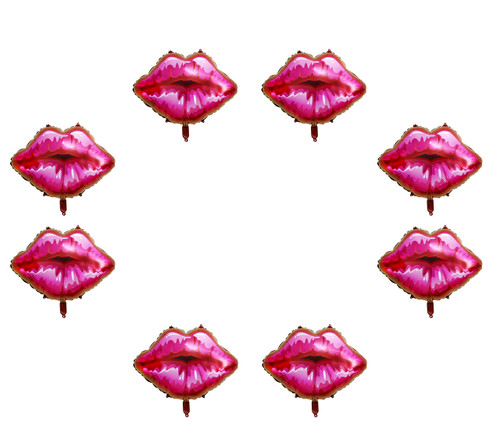8 Pcs Kiss Lips Foil Balloons Romantic Lips Shape Mylar Balloon for Valentine's day Wedding Propose Marriage Engagement Decorations, 30x30 Inch
