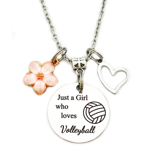 Volleyball Gifts for Girls Women Volleyball Flower Pendant Necklace Sports Fan Volleyball Necklaces Volleyball Gifts for Girls Women Volleyball Flower Pendant Necklace Sports Fan Volleyball Necklaces