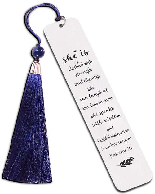 Inspirational Christian Bookmarks Gifts Bible Verse Bookmark for Book Lovers Religious Church Gifts- She is Clothed with Strength M017 Inspirational Christian Bookmarks Gifts Bible Verse Bookmark for Book Lovers Religious Church Gifts- She is Clothed with Strength M017