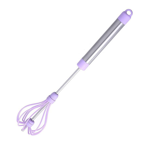 Mikinona 1pc Adjustable Rotation Egg Beater Silicone Egg Whisk Balloon Whisk Silicone Egg Beater Metal Egg Beater Wisks for Cooking Metal Whisk Mini Wire Whisk To Rotate Non Stick Dough