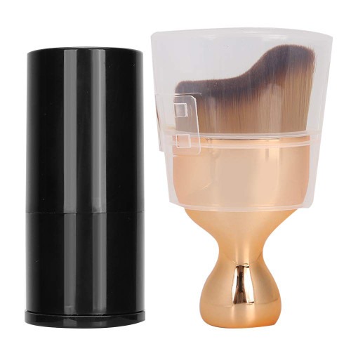 Curved Foundation Brush & Retractable Kabuki Blush Makeup Brush Set, 2Pcs Soft Cosmetic Makeup Tool for Powder Concealer Face Eye Shadows Blush Brush