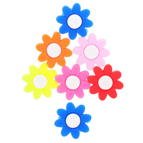 HONMEET 7pcs Flower Shock Absorber Tennis Racquet Tennis Racket Dampener Flower Tennis Dampener Baseball Stuff Cute Vibration Small Racket Imported Japanese Silicone Material Sports