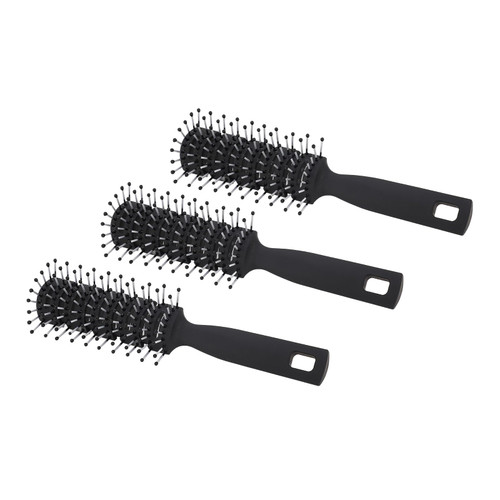 Vent Brush 9 Row Vented Styling Comb Quick Blow Drying Detangling Rounded Teeth Scalp Massage 3pcs for Slicked Back Hair for Men