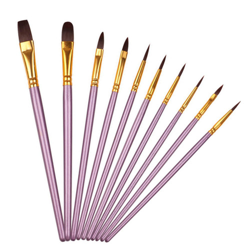NUOBESTY 10pcs Watercolor Oil Brush Detail Paint Brush Micro Paint Brush Detailing Brush Kit Art Pen Face Paint Fine Detail Miniature Detailing Brush Watercolor Brush Fashion Wooden Pole