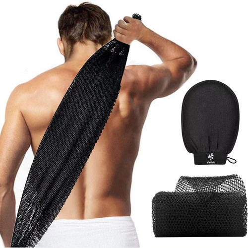 Yiclick Exfoliating Glove Mitt,African Exfoliating Net for Shower & Bath, Body Scrubber for Dead Skin Remover, Body Scrub Exfoliating Washcloth Wash Cloth Loofah Sponge (2 in 1-2) (2 in 1) Yiclick Exfoliating Glove Mitt,African Exfoliating Net for Shower & Bath, Body Scrubber for Dead Skin Remover, Body Scrub Exfoliating Washcloth Wash Cloth Loofah Sponge (2 in 1-2) (2 in 1)