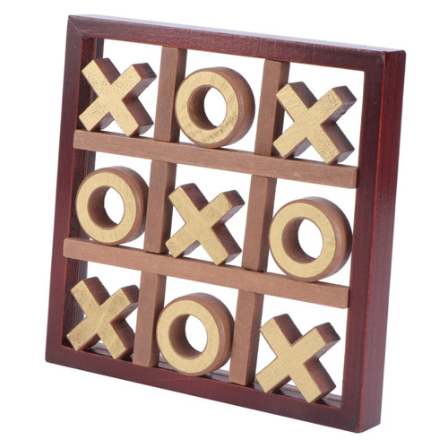 1 Set xo Chess Tic- - Toe Board Game Chess Board Game playthings Puzzle Toys Educational Toys Interactive Board Creative Toe Game Toy Brain Teaser Wooden Travel Double