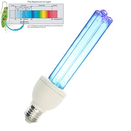UV germicidal Light Bulb 15W UVC Compact lamp E26/E27 Base Ozone Free UV Light