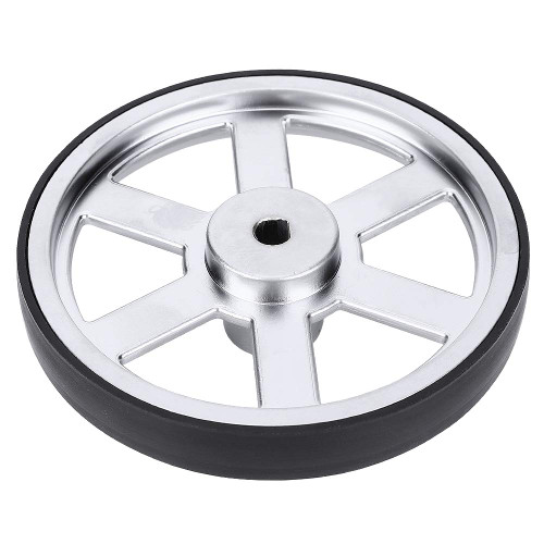 Robot Metal Wheel, Robot Metal Wheel, Industrial Robot Wheel, 90mm/3.5in OD Wheel Hub and 12mm/0.5in Width Neoprene Tire, 6mm/0.2in Bore, robot parts