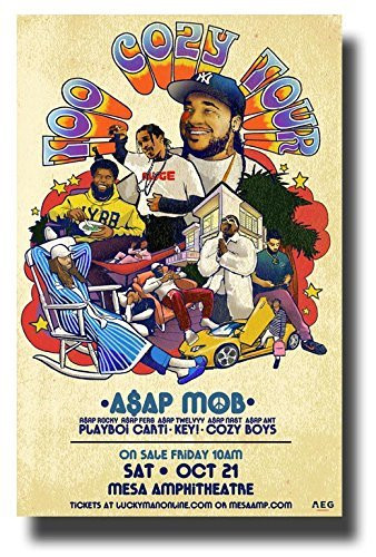 Concert Promoter ASAP MOB Poster - 11 x 17 Inches Ferg Rocky Playboi Nast 2017 Cozy Tapes Tour