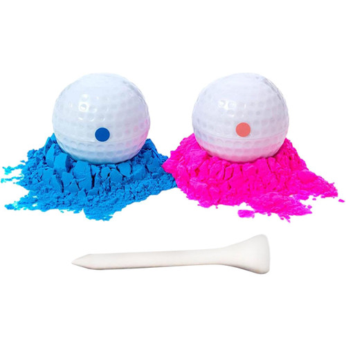 Golf Ball, Trick Golf Ball, Golf Theme Exploding Ball Surprise Golf Ball Gender Reveal Golf Ball Party Games with Color Powder Oe Pink and Oe Blue Powder Filled Exploding Gender Reveal Golf Ball