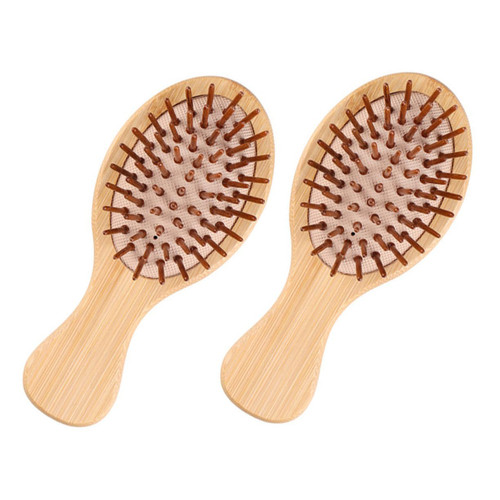 FRCOLOR 2Pcs massage comb mini hairbrush scalp massager brush scalp comb portable hair brush scalp massager comb mini comb hair teasing comb Airbag Hairbrushes wooden Phoebe