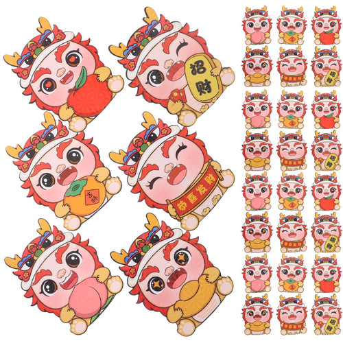 ABOOFAN 30pcs Chinese New Year Red Envelopes 2024 Year of The Dragon Red Packet Cute Chinese Hongbao Lucky Money Envelopes Pocket for Lunar Year Wedding Spring Festival A