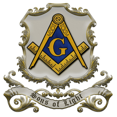 Sons of Light Square & Compass Masonic Bumper Sticker - [4 3/4'' Tall]