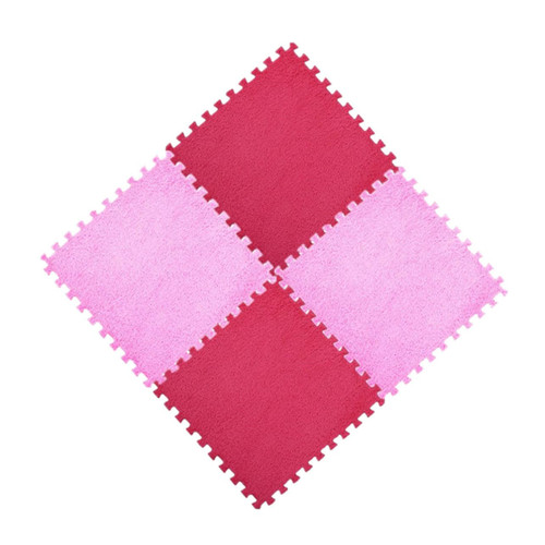 VANZACK 4pc Fuzzy Rug Foam Yoga Mat Fuzzy Carpet Floor Pad Exercise Mat Eva Mat Ground Mat Crawling Pad Square Rug Square Mat Plush Rugs Plush Area Rug Interlock Baby Wood Grain