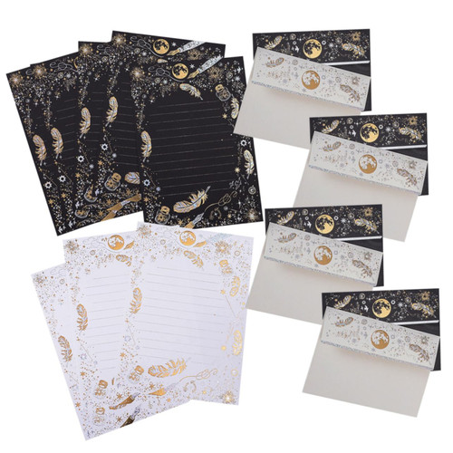 EXCEART 1 Set stationery set paper vintage black paper the paper aluminum foil greeting card envelopes stationery paper writing paper envelope bronzing envelope sleeve envelope paper