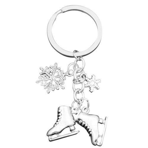 BESTOYARD Skates Snowflake Keychain Ice Skating Jewelry Ice Skater Keychain Ice Dancing Keychain Skating Coach Skate Lover Gift Christmas Party Favors