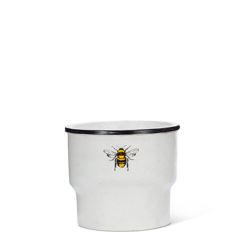 Abbott Collection Small Rimmed Planter with Solo Bee-2.75" H