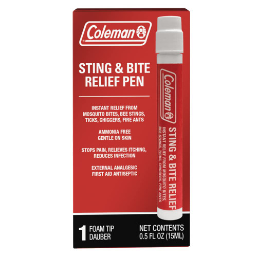 Coleman Sting and Bite Relief Pen, Relieves Itching and Pain from Most Insect Bites, First Aid Antiseptic and Analgesic, Foam Tip Dauber, 0.5 floz