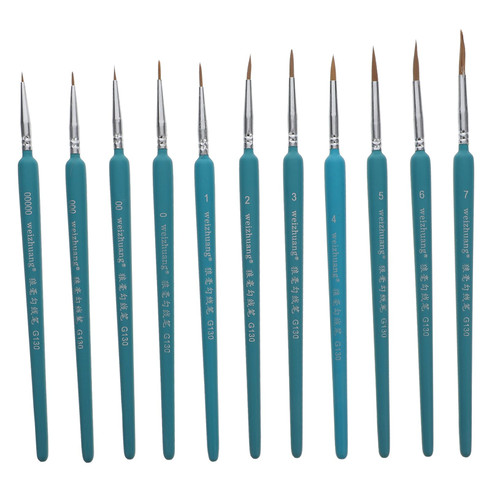 Tofficu 11pcs Line Drawing Pen Fine-tip Brush Watercolor Painting Brush Watercolor Drawing Brush Detailing Painting Pen Fine Tip Painting Brush Soft Fur Hook Pen Detail Brush Wood