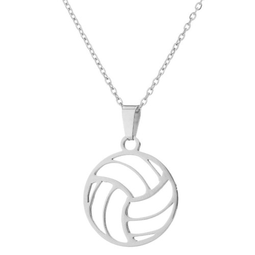 LLYANZ Stainless Steel Gold Plated Volleyball Pendant Necklace for Sport Necklace LLYANZ Stainless Steel Gold Plated Volleyball Pendant Necklace for Sport Necklace