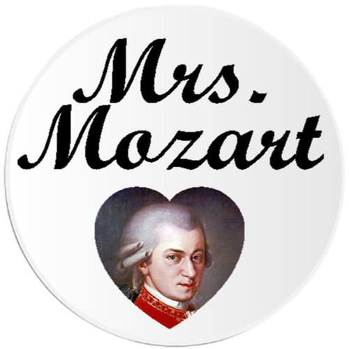 Mrs. Mozart - Circle Sticker Decal 3 Inch - Wolfgang Amadeus Music