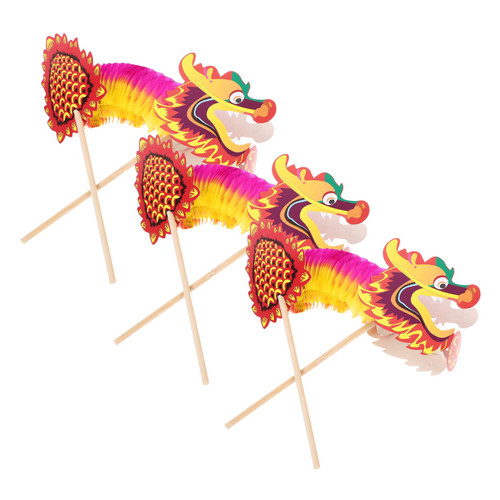 3pcs Chinese New Year Honeycomb Chinese Dragon Crafts Chinese New Year Crafts for Kids Chinese Dragon Garland Chinese Dragon Lantern Kid Crafts Puzzle 3D China Paper