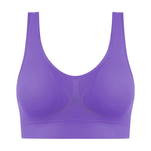Amazon Warehouse Sale Clearance Open Box Sports Bra for Women Sweat-Free Mesh Shaping Bra Breathable Cool Liftup Air Bra Seamless Wireless Cooling Comfort Bra Shirt with Built in Bra Purple 3X