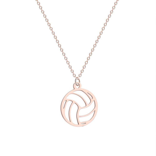 NOUMANDA Fashion Geometric Elements Volleyball Necklace Cut Metal Hollow Ball Pendant Sports Jewelry Gifts (rose gold) NOUMANDA Fashion Geometric Elements Volleyball Necklace Cut Metal Hollow Ball Pendant Sports Jewelry Gifts (rose gold)