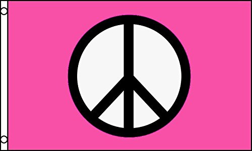 AZ FLAG Peace Symbol Pink Flag 3' x 5' - Peaceful Flags 90 x 150 cm - Banner 3x5 ft