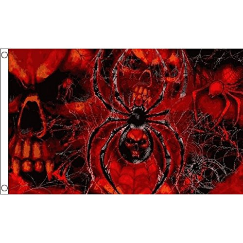 AZ FLAG Skull with Spider Flag 3' x 5' - Pirate Flags 90 x 150 cm - Banner 3x5 ft