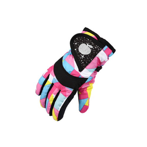 FUDERU Girls Windproof Mittens Boys Skiing Snow Kids Gloves Outdoor Sports for Kids Winter Gloves Ski Gloves Snow Warm Gloves