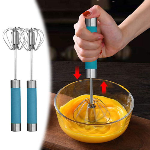 2PC Semi-automatic Whisk, 10in Stainless Steel Eggs Whisk Hand Push Rotary Whisk Blenders Semi Auto Eggs Stirrer Eggs Scrambler for Blending, Whisking, Frothing, Beating & Stirring #A 2PC Semi-automatic Whisk, 10in Stainless Steel Eggs Whisk Hand Push Rotary Whisk Blenders Semi Auto Eggs Stirrer Eggs Scrambler for Blending, Whisking, Frothing, Beating & Stirring #A