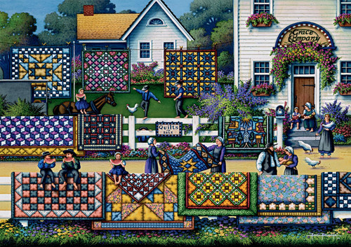 Buffalo Games - Dowdle - Amish Quilts - 300 Large Piece Jigsaw Puzzle for Adults Challenging Puzzle Perfect for Game Nights - Finished Size 21.25 x 15.00 Buffalo Games - Dowdle - Amish Quilts - 300 Large Piece Jigsaw Puzzle for Adults Challenging Puzzle Perfect for Game Nights - Finished Size 21.25 x 15.00