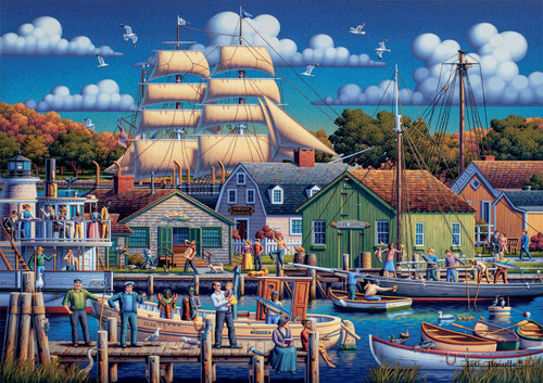 Buffalo Games - Dowdle - Mystic Seaport - 300 Large Piece Jigsaw Puzzle for Adults Challenging Puzzle Perfect for Game Nights - Finished Size 21.25 x 15.00 Buffalo Games - Dowdle - Mystic Seaport - 300 Large Piece Jigsaw Puzzle for Adults Challenging Puzzle Perfect for Game Nights - Finished Size 21.25 x 15.00