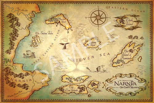 Best Print Store - The Chronicles of Narnia, The Voyage of The Dawn Treader, Map Poster (11x17 inches)