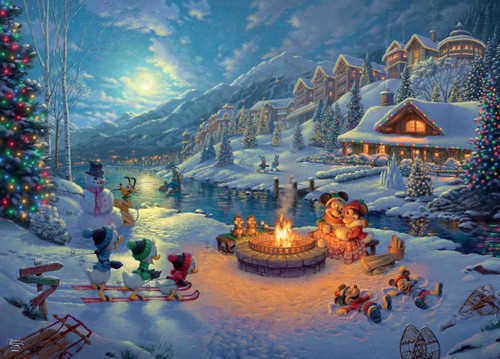 Ceaco - Thomas Kinkade - Disney Dreams Collection - Holiday - Mickey and Minnie Christmas Lodge - 1000 Piece Jigsaw Puzzle Ceaco - Thomas Kinkade - Disney Dreams Collection - Holiday - Mickey and Minnie Christmas Lodge - 1000 Piece Jigsaw Puzzle