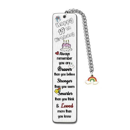 Bookmarks Birthday Gifts Inspirational Son Daughter Teens Happy 19th Birthday Present Personalized Brother Sister Book Lover Bookmark Rainbow Keepsakes to Best Friends Niece Nephew Bestie (19th) Bookmarks Birthday Gifts Inspirational Son Daughter Teens Happy 19th Birthday Present Personalized Brother Sister Book Lover Bookmark Rainbow Keepsakes to Best Friends Niece Nephew Bestie (19th)