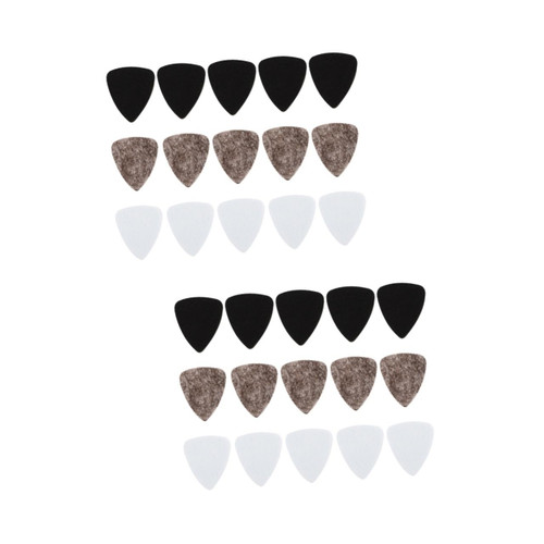 ERINGOGO 30 Pcs Guitar Pick Bass Picks Wool Thumb Ukulele Picks Wool Music Flow Picks Guitar Finger Practical Guitar Plectrum Finger Plectrum Music Instrument Picks Replace Harp Felt