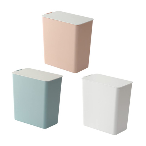 ABOOFAN Garbage Can Trash Can with Lid Desk Waste Container Table Waste Container Storage Bucket White Mini