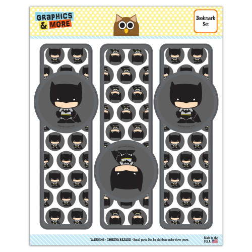 Batman Cute Chibi Character Set of 3 Glossy Laminated Bookmarks