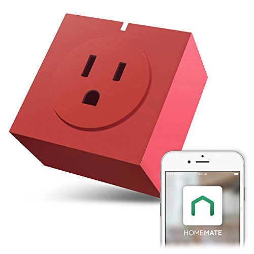 Zettaguard S31-Red Wi-Fi Smart Plug Outlet, Compatible with Alexa, Timer Switch Socket, Energy Meter, Wireless Remote Control your Electronics from Smartphone or Tablet, Red