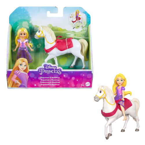 Mattel Disney Princess Toys, Rapunzel Posable Small Doll and Maximus Horse Inspired by the Disney Movie Tangled, Gifts for Kids Mattel Disney Princess Toys, Rapunzel Posable Small Doll and Maximus Horse Inspired by the Disney Movie Tangled, Gifts for Kids