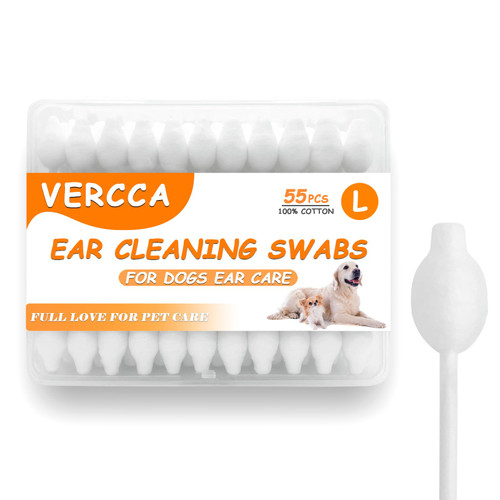 VERCCA Dog Ear Cleaner - Dog Ear Infection Treatment Gourd-Shaped Swabs, Cotton Buds for Dog Cat Ear Cleaner Tool Cotton Sticks Safer Cleaning of Your Pet's Ears Canal VERCCA Dog Ear Cleaner - Dog Ear Infection Treatment Gourd-Shaped Swabs, Cotton Buds for Dog Cat Ear Cleaner Tool Cotton Sticks Safer Cleaning of Your Pet's Ears Canal