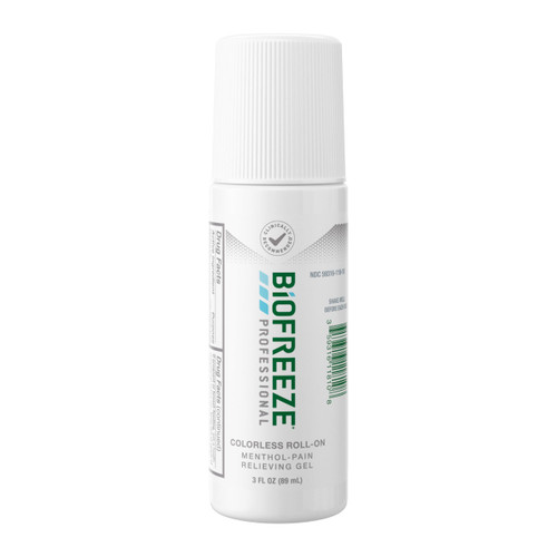Biofreeze Professional Menthol Roll-On Pain-Relieving Gel 3 FL OZ, Cololess Topical Pain Reliever For Muscles And Joints From Arthritis, Backache, Strains, Bruises, & Sprains (Package May Vary)