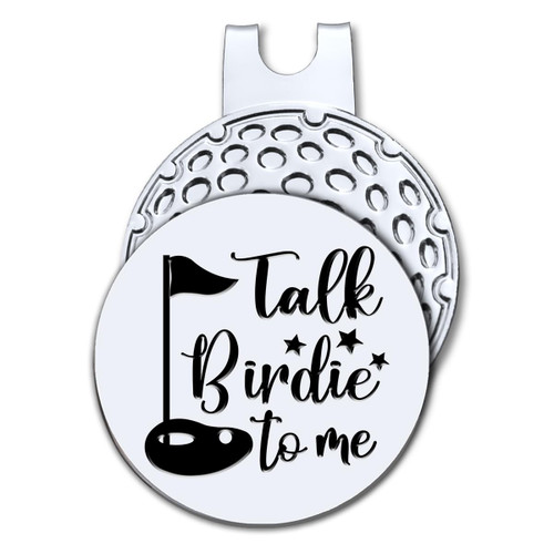 Hafhue Talk Birdie to Me Golf Ball Marker with Magnetic Hat Clip, Funny Golf Accessories and Golf Gifts for Men Women Dad Mom Grandpa, Birthday for Golfer Golf Lover Golf Fan