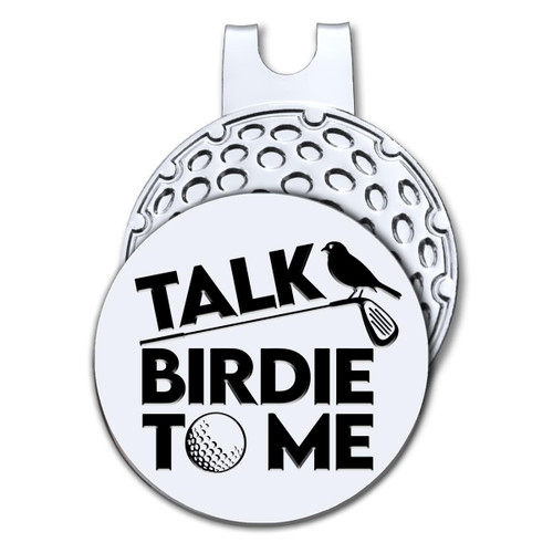 Hafhue Talk Birdie to Me Golf Ball Marker with Magnetic Hat Clip, Funny Golf Accessories and Golf Gifts for Men Women Dad Mom Grandpa, Birthday for Golfer Golf Lover Golf Fan(GM063)