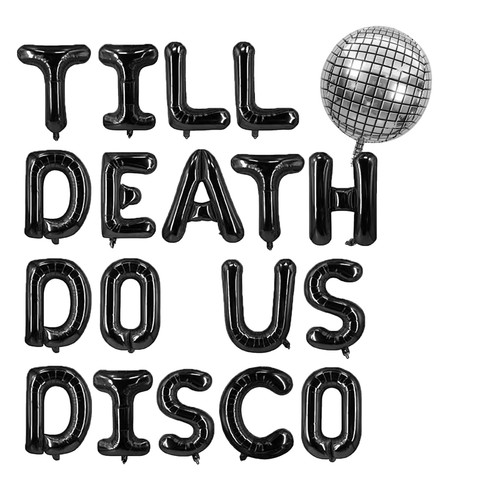 Till Death Do us Disco Banner?TILL DEATH DO USDISCO balloons? Disco Theme Gothic Spooky Rock n Roll Bach Party ?Bachelorette Decor