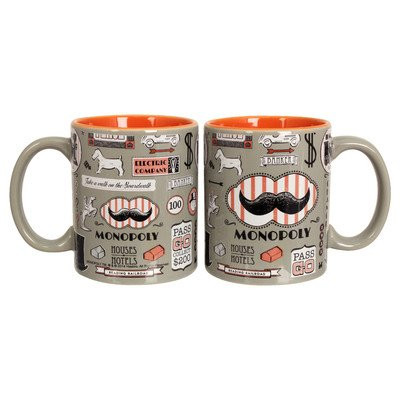Hasbro Monopoly Vintage Mugs & Soup Mugs - Rich Uncle Pennybags Moustache, 50 Bill, Simplicity & Monopoly Man (Monopoly Rich Uncle Pennybags Simplicity Mug, 12 oz)
